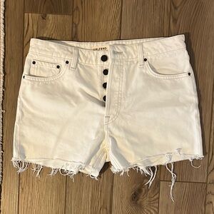 GRLFRND White Denim Shorts